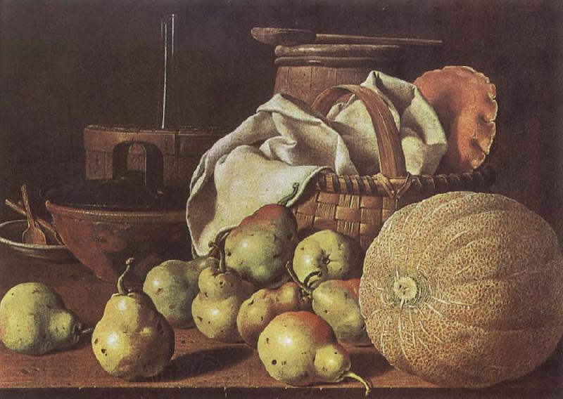 Melendez, Luis Eugenio Still-Life with Melon and Pears